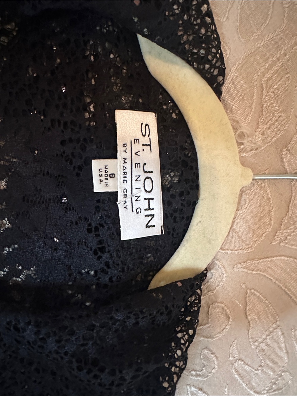 St. John Black Lace Cropped Blazer Jacket - Picture 3 of 4